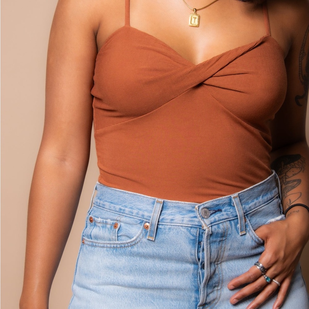 Steve Madden Ribbed Janice Tank in almond - size small